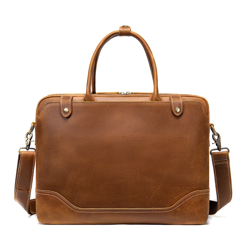 14 Inch Laptop Genuine Leather Men's Handbag Briefcase thumbnail 2