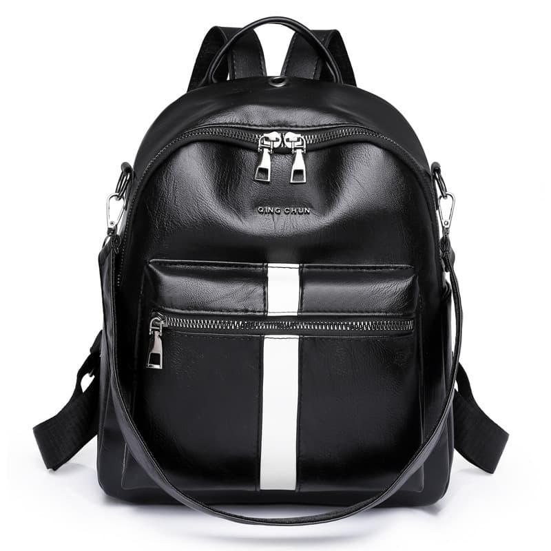 Pu Leather Black Backpack thumbnail 3
