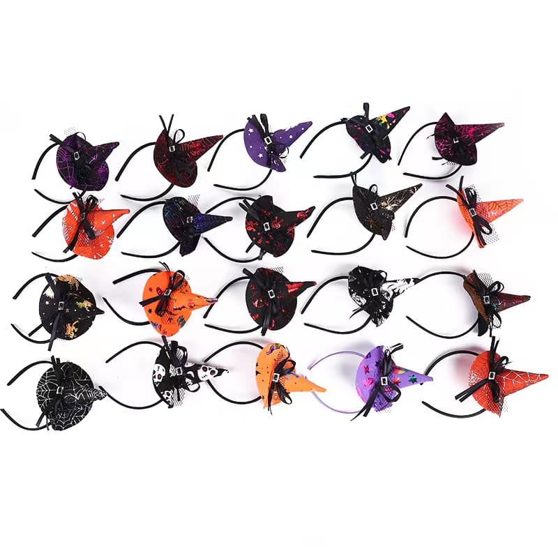 Halloween Witch Feather Hat Headband thumbnail 3