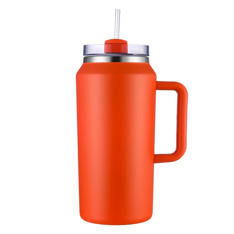 64Oz Stainless Steel Insulated Coffee Travel Straw Mug Cup thumbnail 5