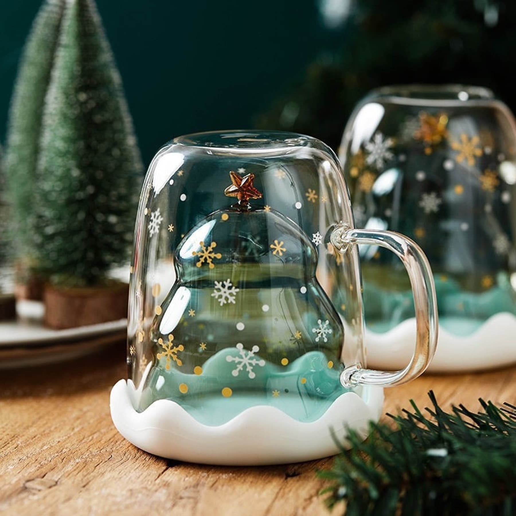 10 Oz Double Wall Christmas Glasses Coffee Mug thumbnail 6