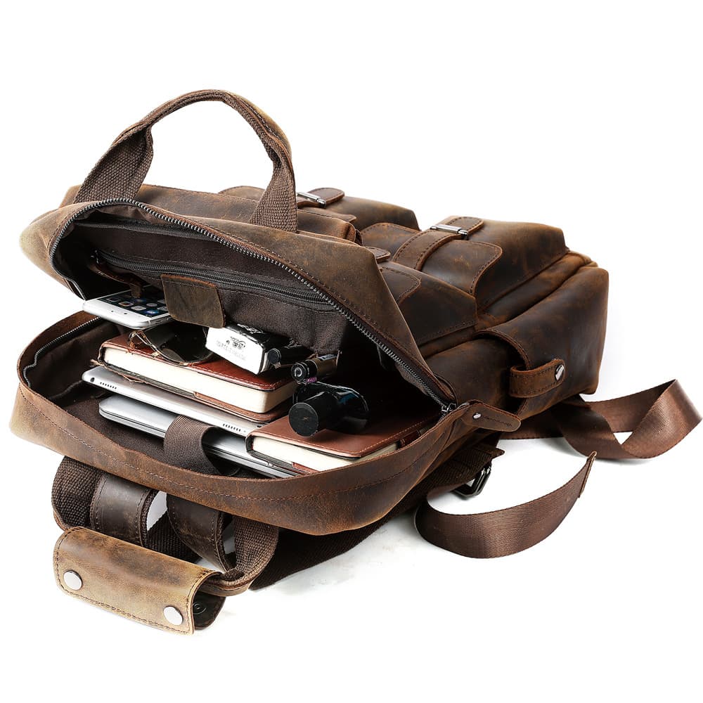 Retro Leather Travel Backpack thumbnail 4