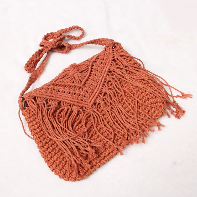 Jute Straw cotton tassel shoulder cross-body bag thumbnail 9