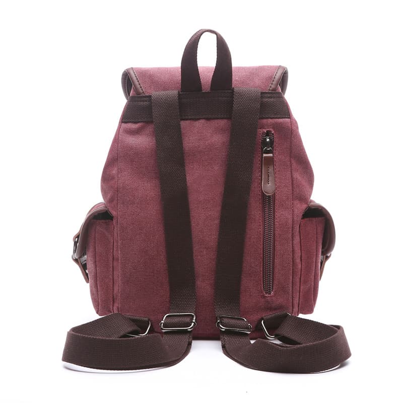 Women’s Backpack Solid Color Multi-Pocket Outdoor Travel Bag