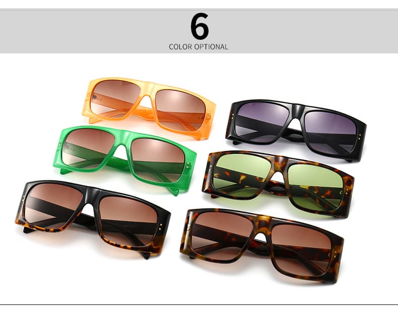 Retro Wide Rimmed Oversized Square Frame Sunglasses thumbnail 9