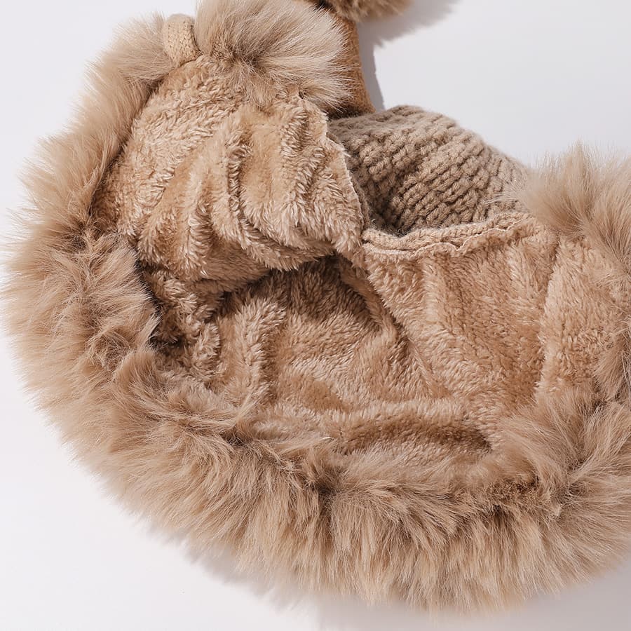 Women winter cover ear antler knit hat thumbnail 6