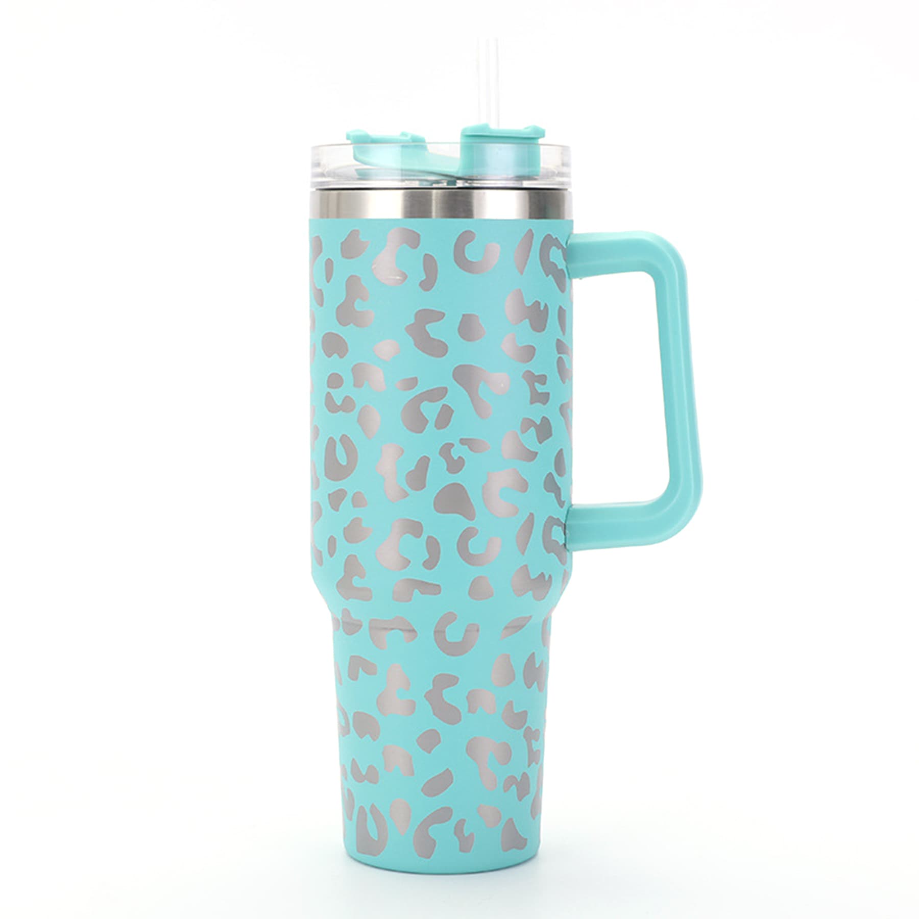 40oz Insulated Stainless Tumbler with Silicone Handle thumbnail 3