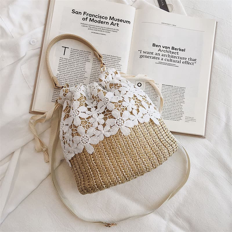 Chic Straw Women’s Summer Beach Bag with Removable Handle thumbnail 5