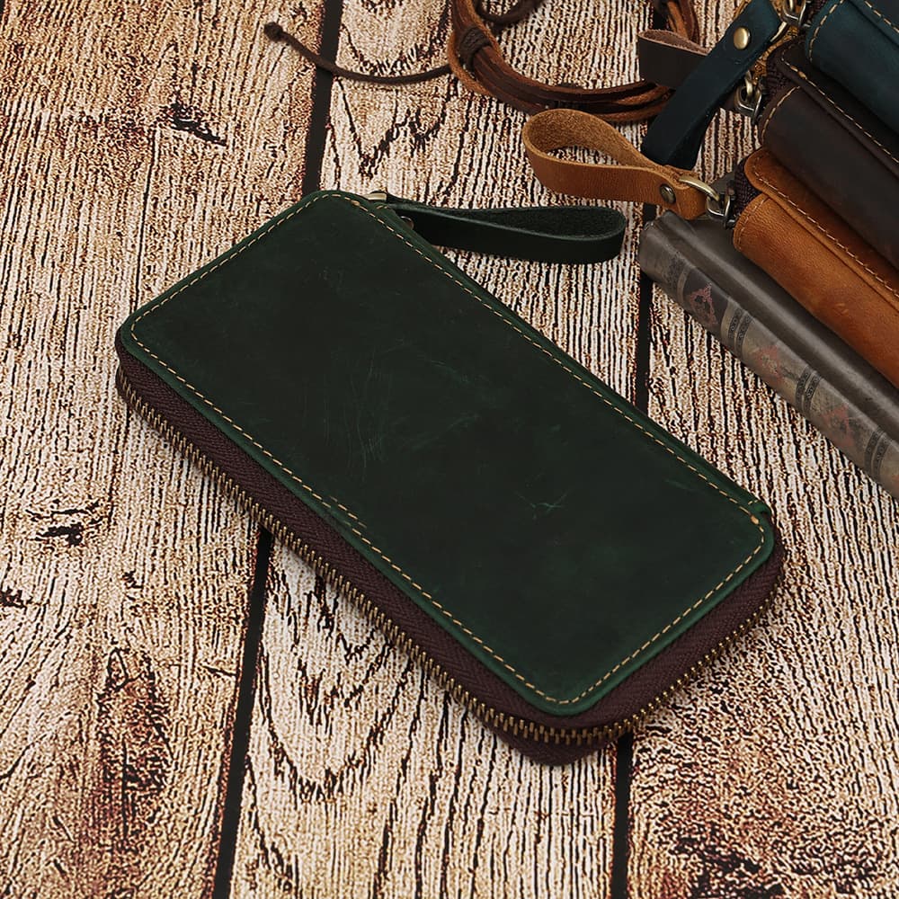 Genuine leather stationery box pencil case wallet thumbnail 9