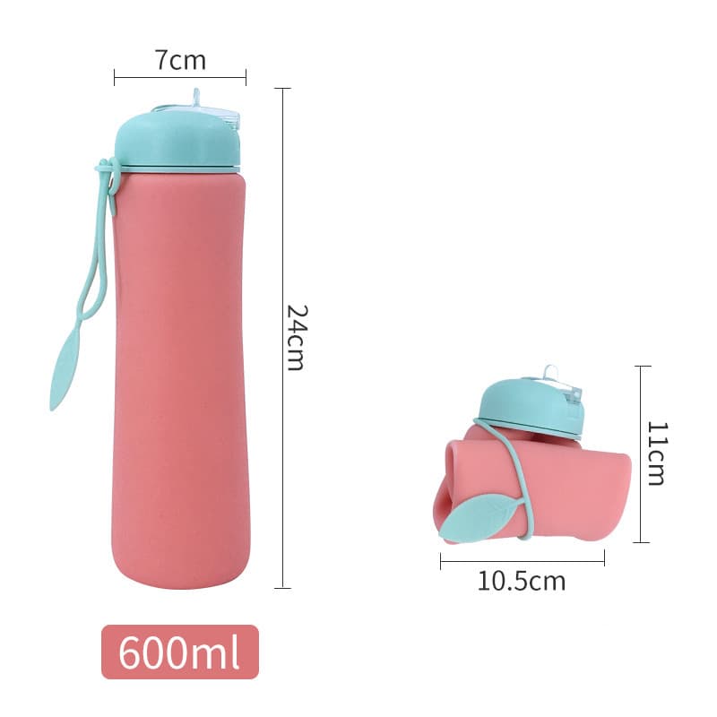 Silicone Portable Reusable Foldable Cup with Lid thumbnail 5