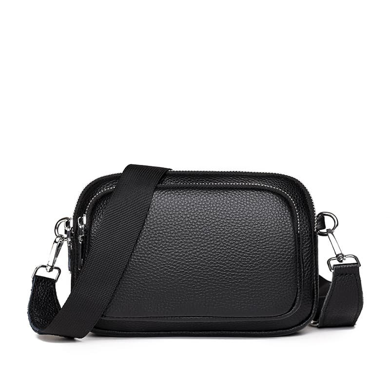 Genuine Leather Double layer Shoulder Crossbody Bag thumbnail 3