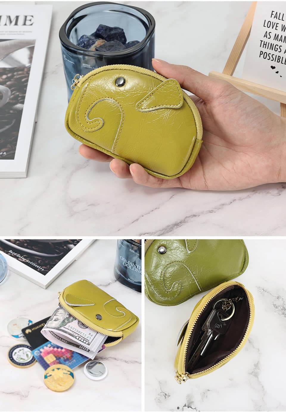 Dermis elephant coin wallet handbag thumbnail 2