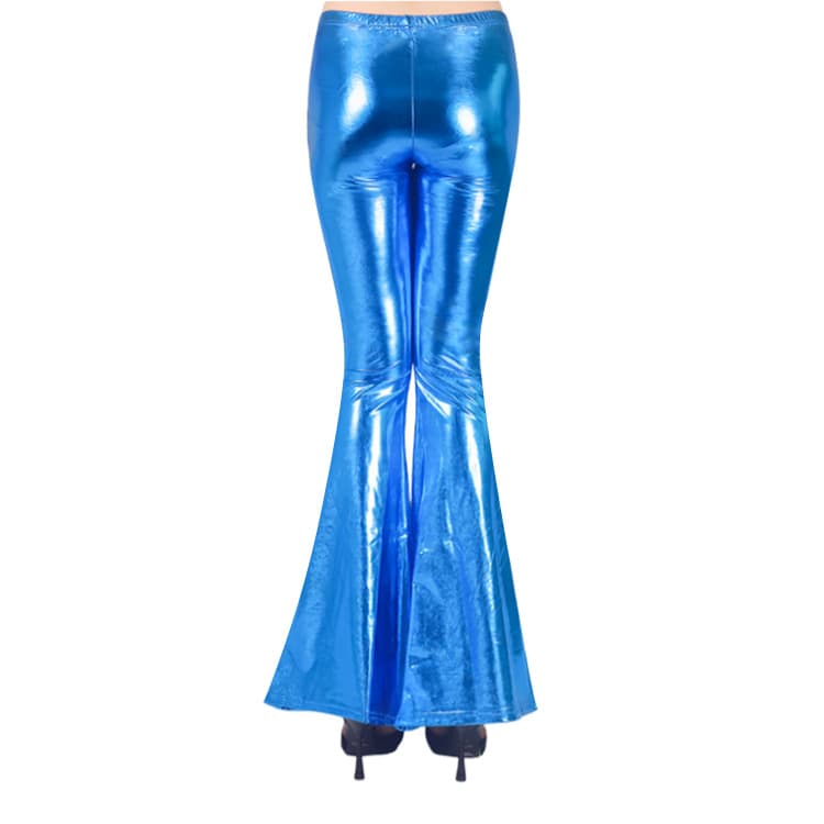 High Waist PU Leather Bell Bottom Pants for Women thumbnail 8