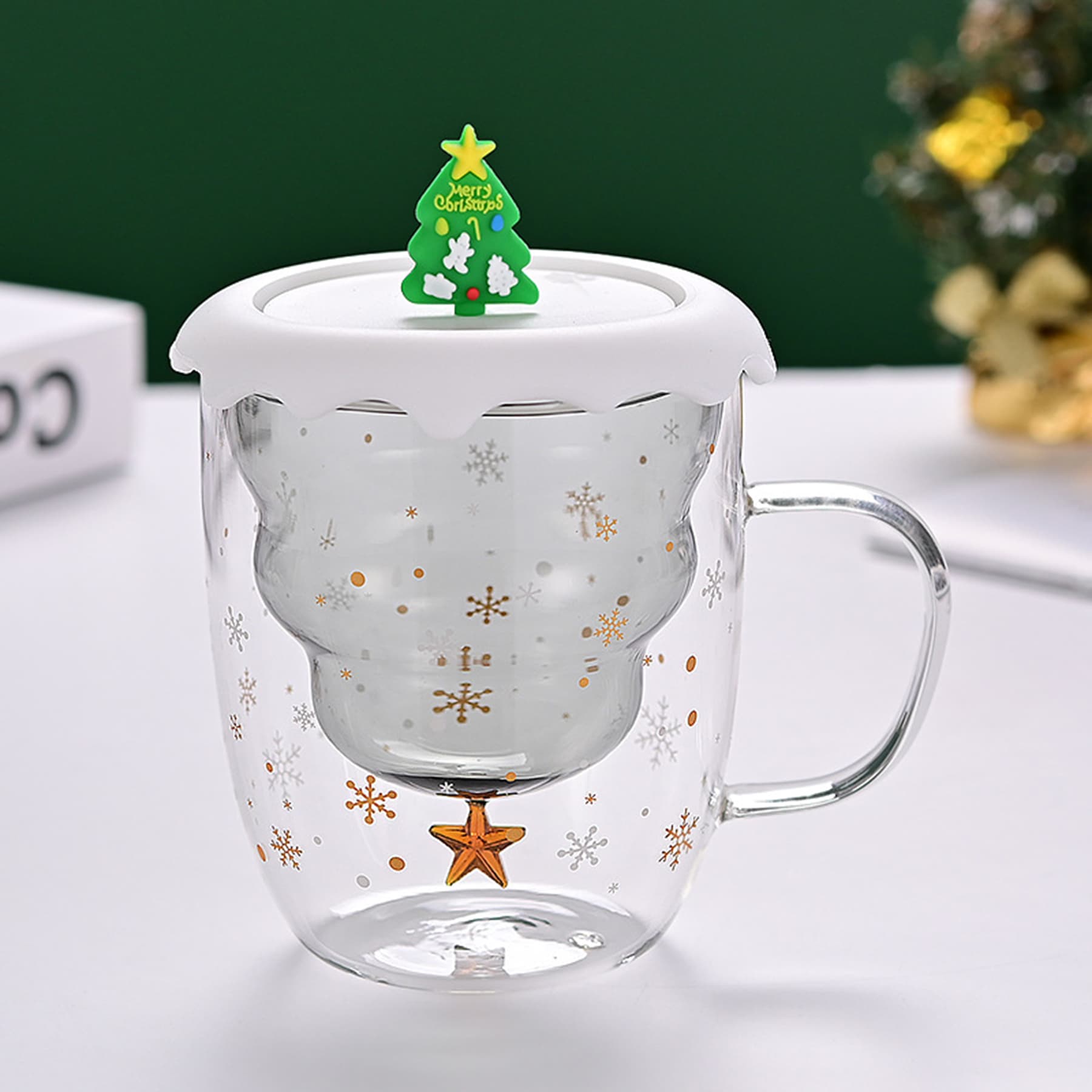 10 Oz Double Wall Christmas Glasses Coffee Mug thumbnail 8