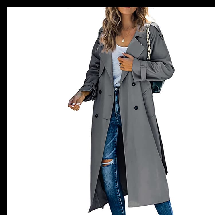 Women’s Solid Color Long Coat thumbnail 3