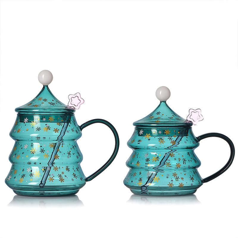Christmas Tree Glass Coffee Mug