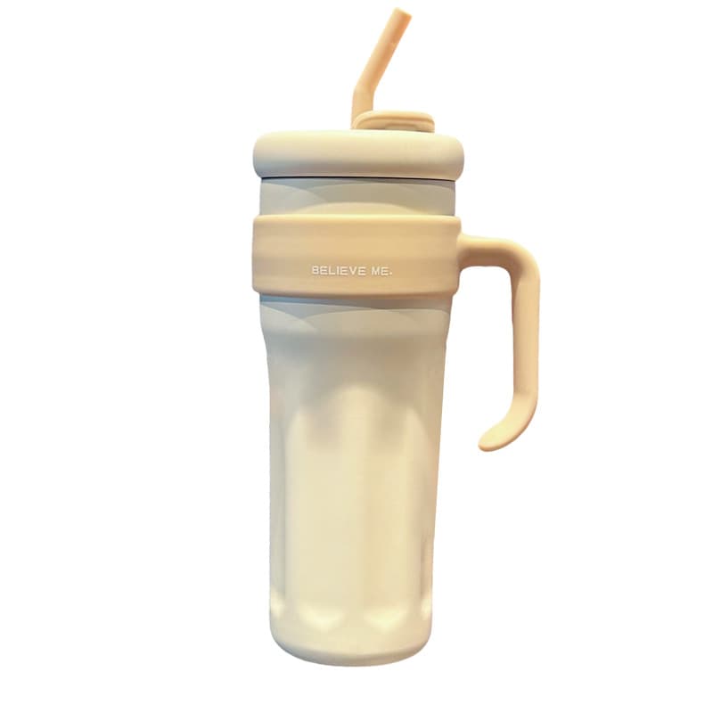 42oz Reusable Stainless Steel Straw Handle Tumbler thumbnail 2