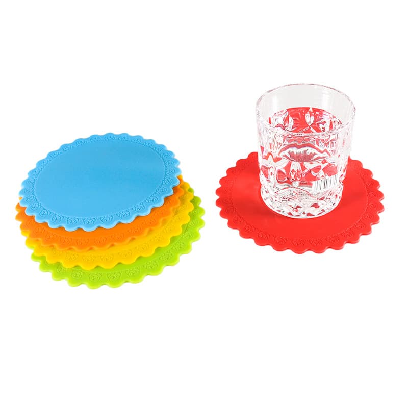 Non Slip Coasters Rose Edge Cup Pad Silicone Coaster thumbnail 2