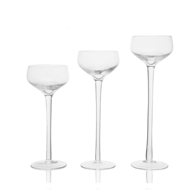 Glass Pillar Candle Holders Set thumbnail 4
