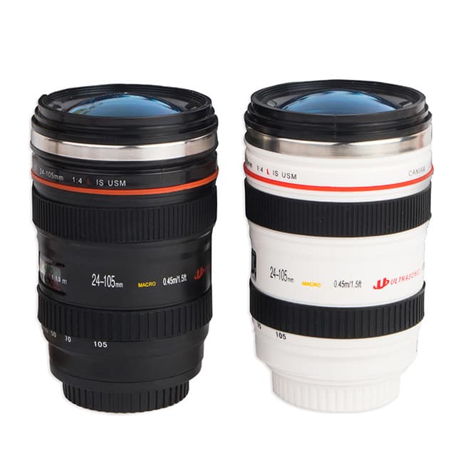 Stainless Steel Camera Lens Coffee Mug With Lid thumbnail 5
