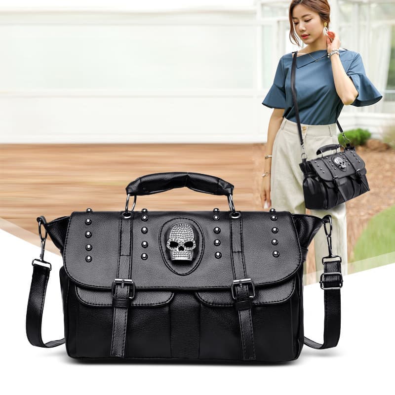PU Punk vintage shoulder biker diagonal bag thumbnail 6