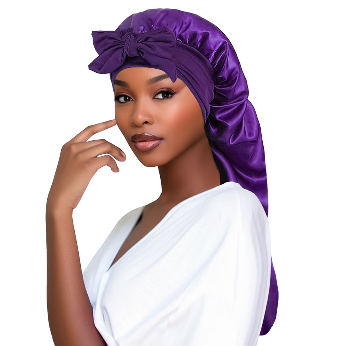 Satin Sleeping Hat Bowtie Headband thumbnail 7