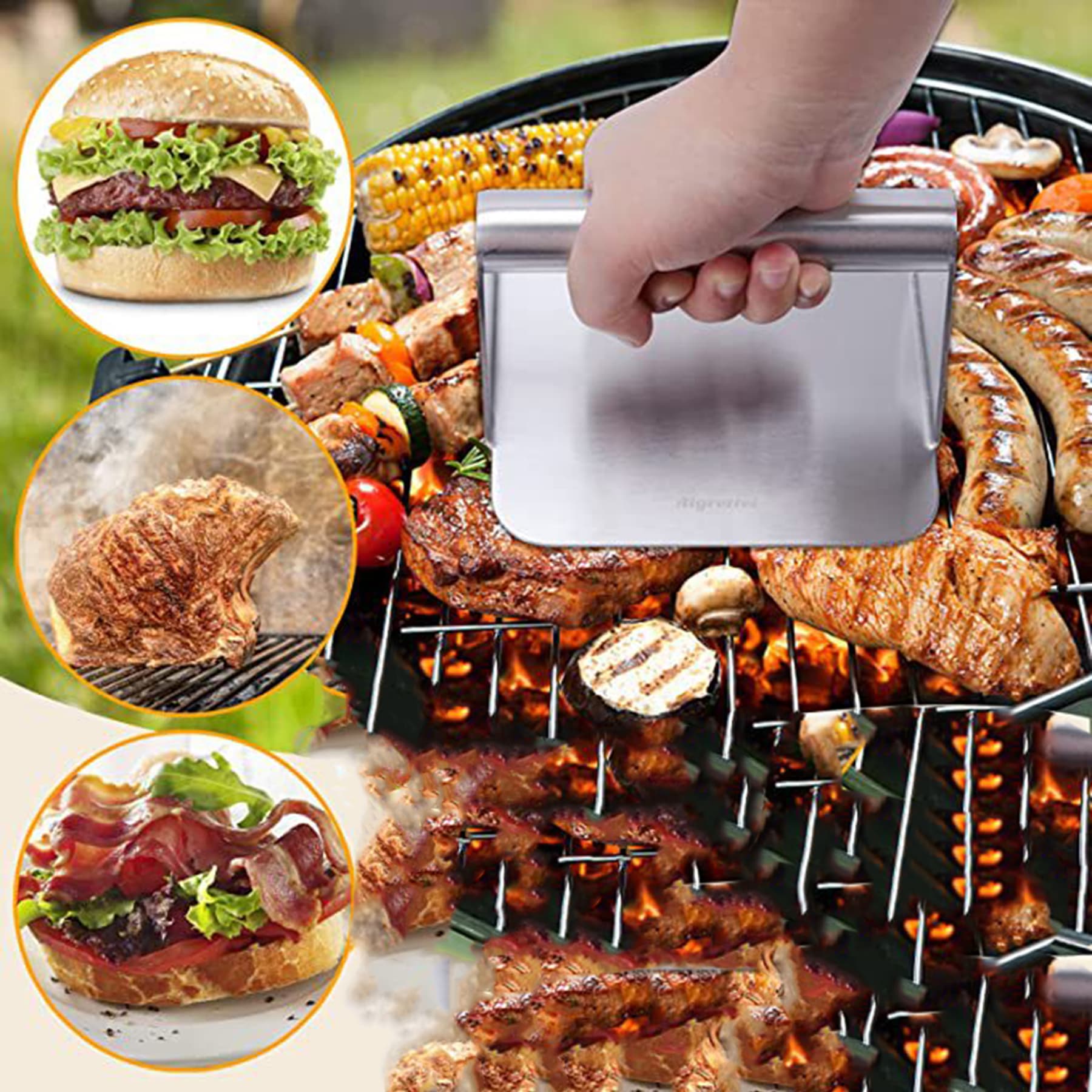 Stainless Steel Burger Patty Press -Square thumbnail 3