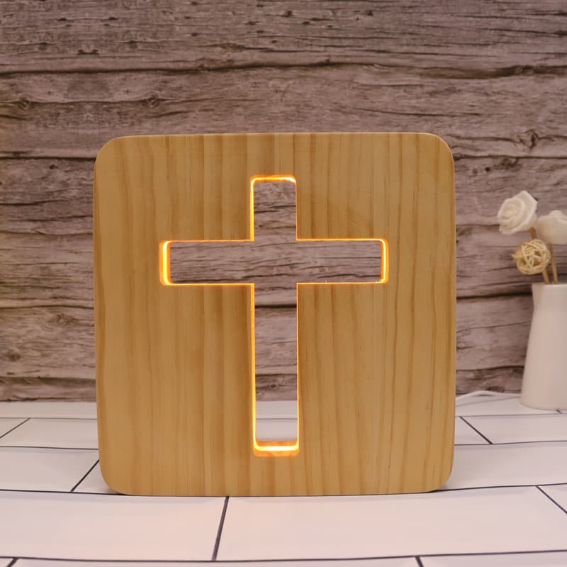 Solid Wood Bedside Lamp Craft Table Lamp thumbnail 2