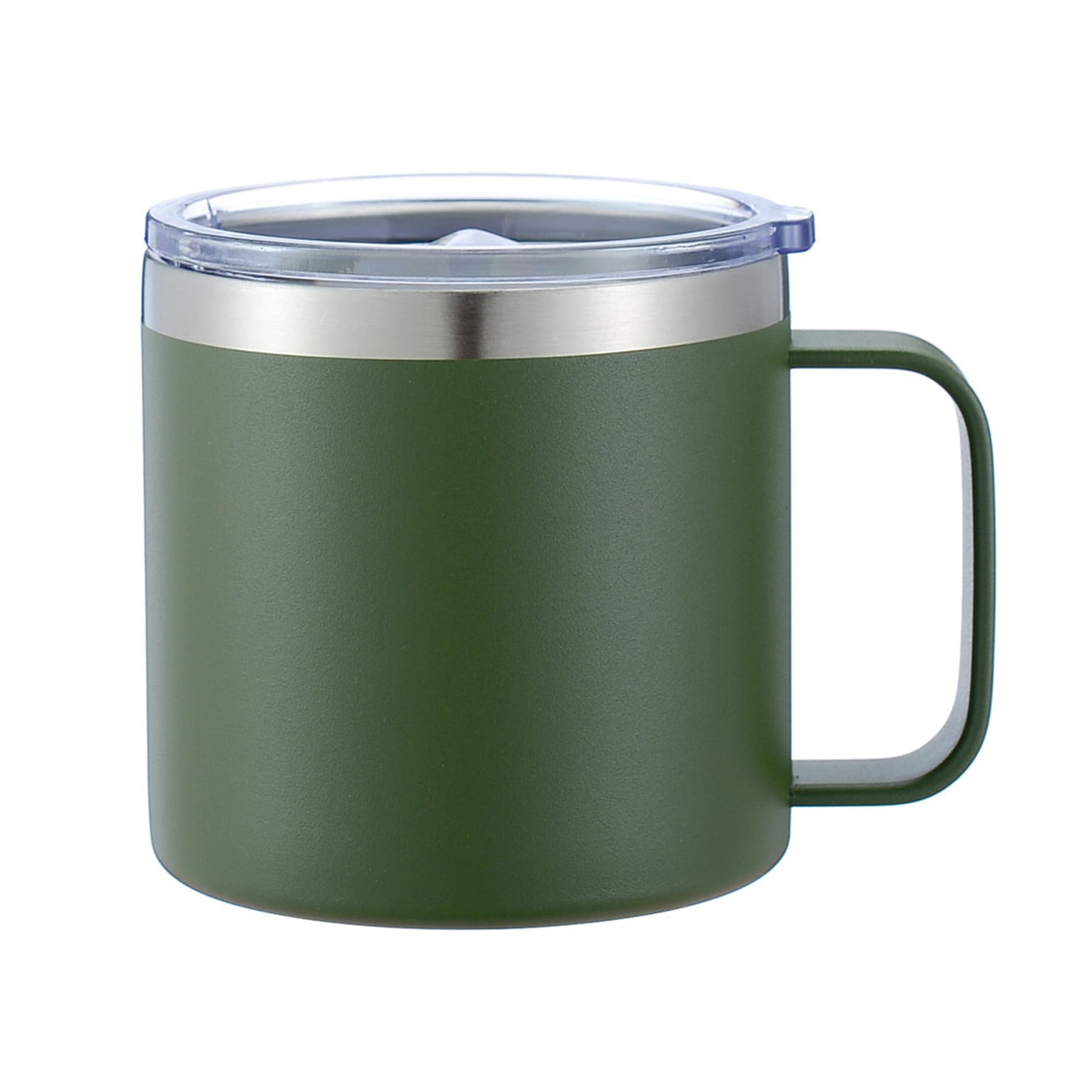 14Oz Stainless Steel Vacuum Camping Mug With Handle thumbnail 7