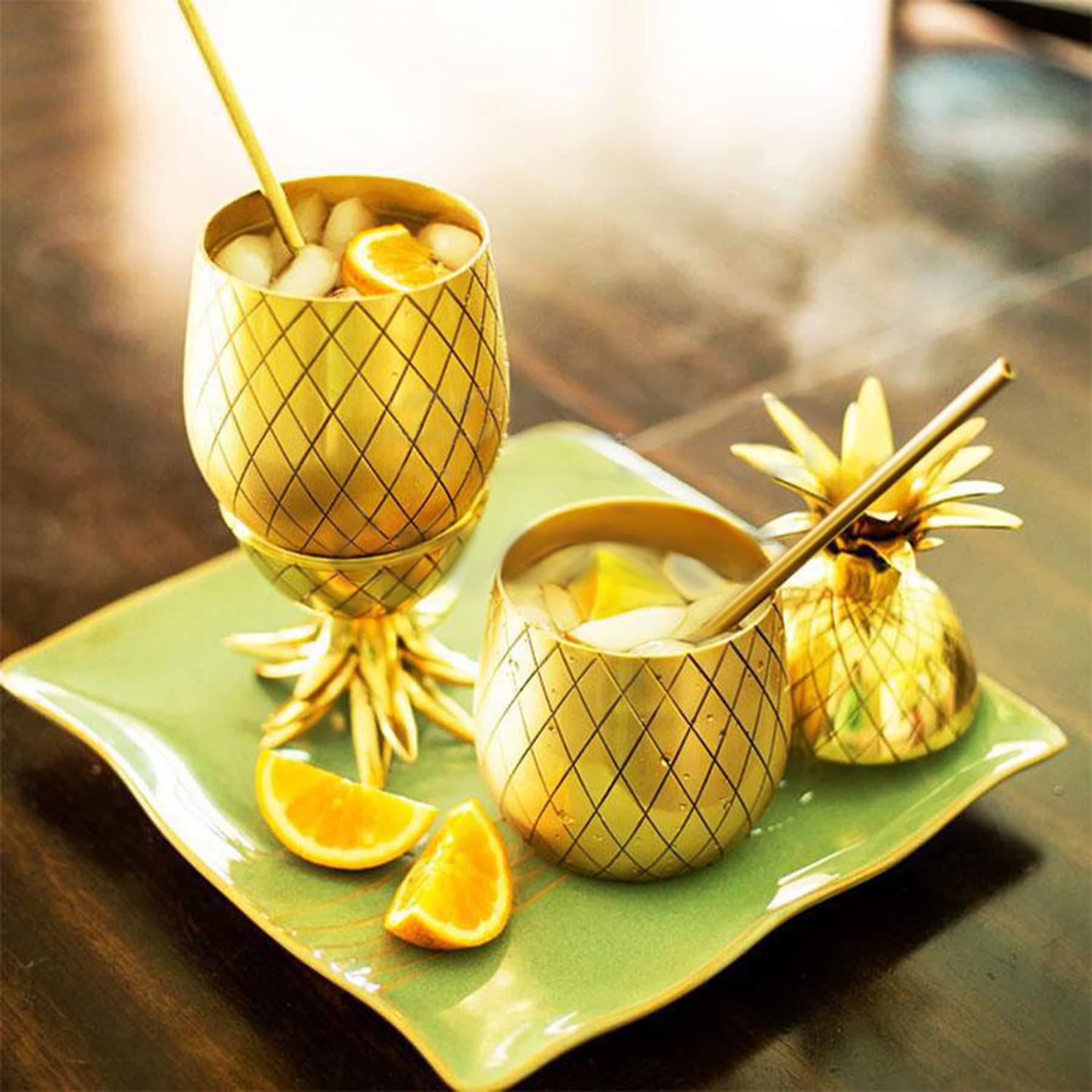 16Oz. Pineapple Stainless Steel Copper-Finish Wine Cup thumbnail 5