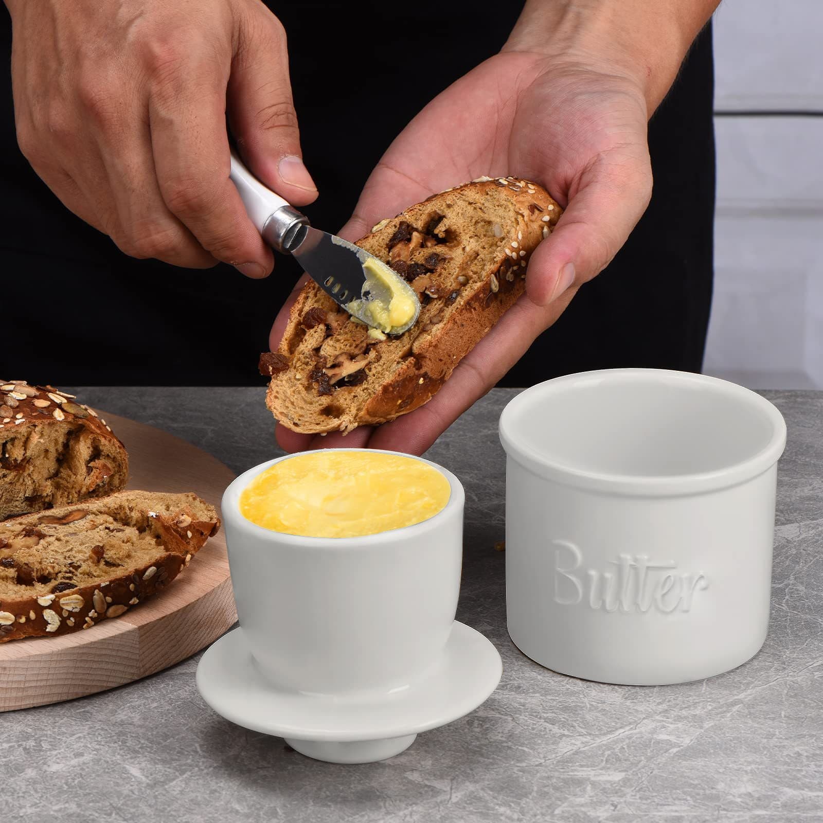 Custom 10 OZ. Ceramic Butter Dish & Storage Container Jar