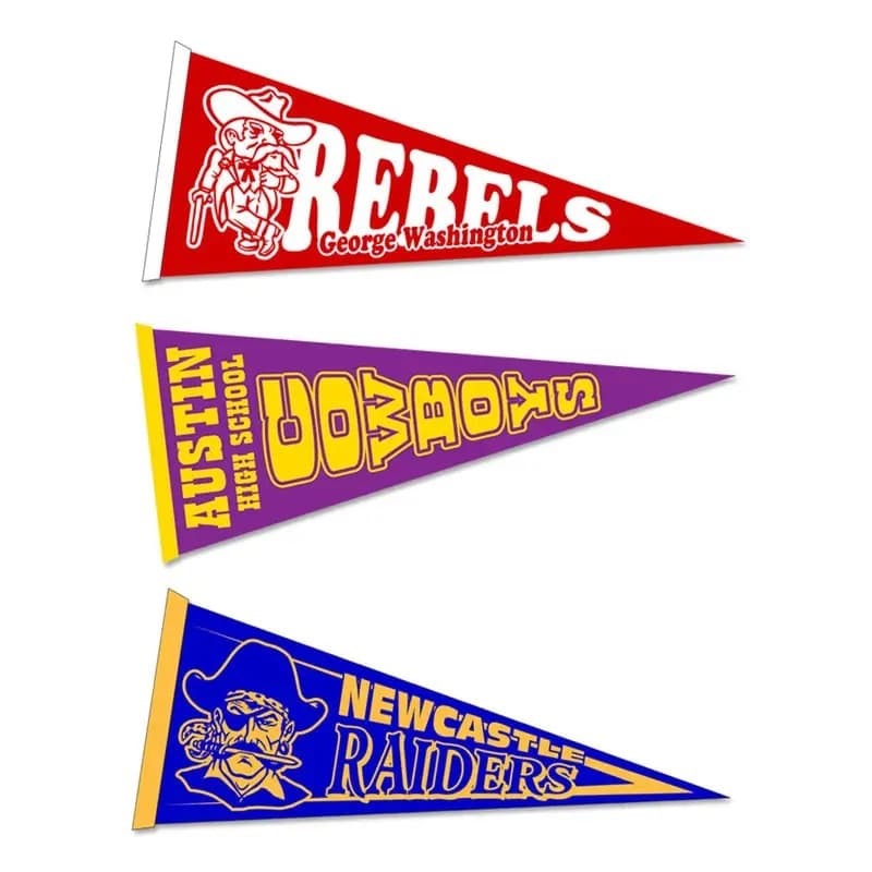 12" x 30" Mini Felt Pennant w/ Sewn Strip thumbnail 3