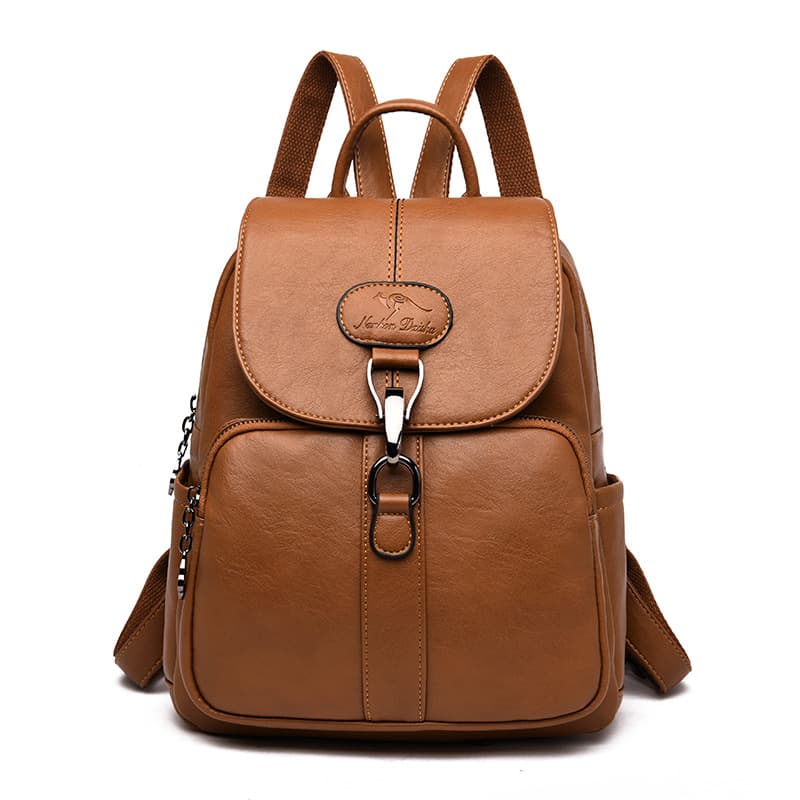Large Capacity PU Leather Anti-theft Travel Backpack thumbnail 2