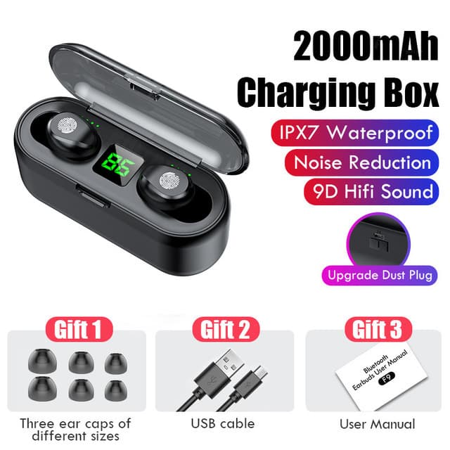Wireless Earphones Powerbank Power LCD Display thumbnail 2