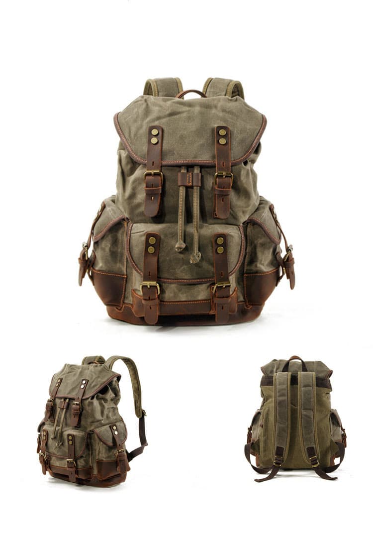 Waxed Canvas Shoulder Rucksack thumbnail 3