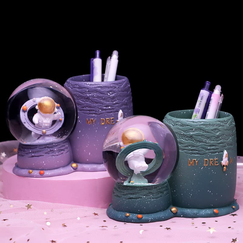 Cartoon Sparkling Snow Crystal Ball Pen Holder thumbnail 2