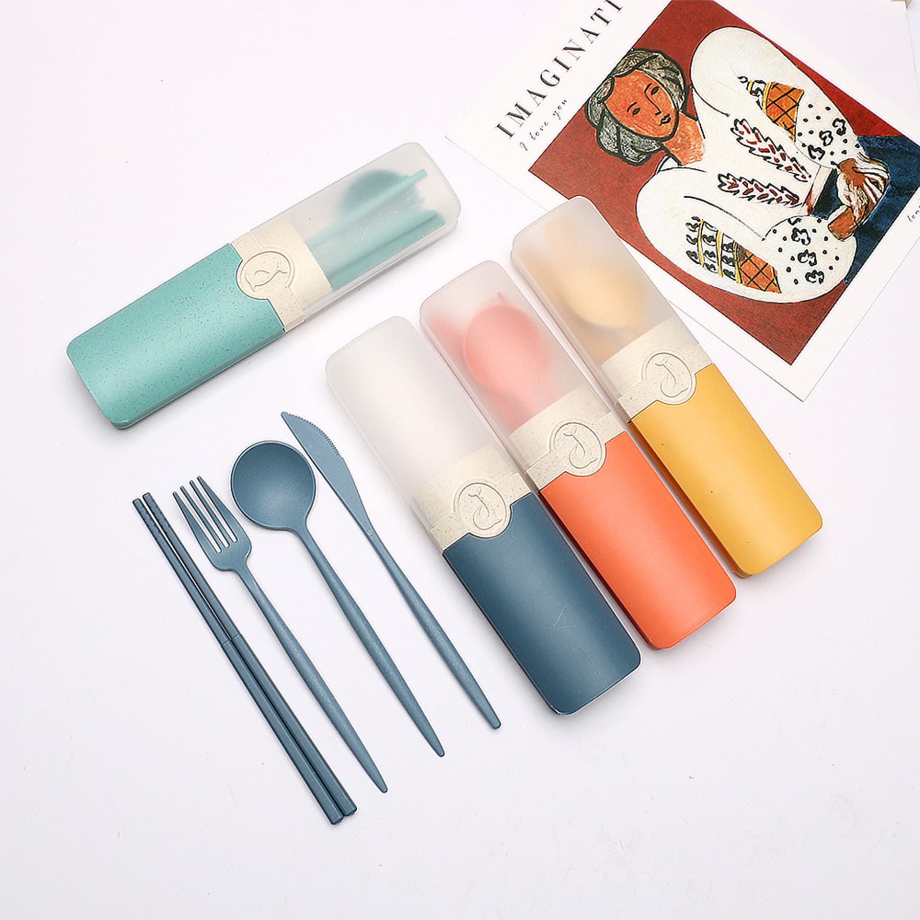 Portable Wheat Straw Cutlery Set thumbnail 8