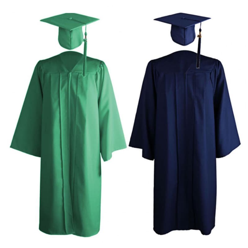 Graduation Master Cap and Gown Unisex Matte Black thumbnail 2