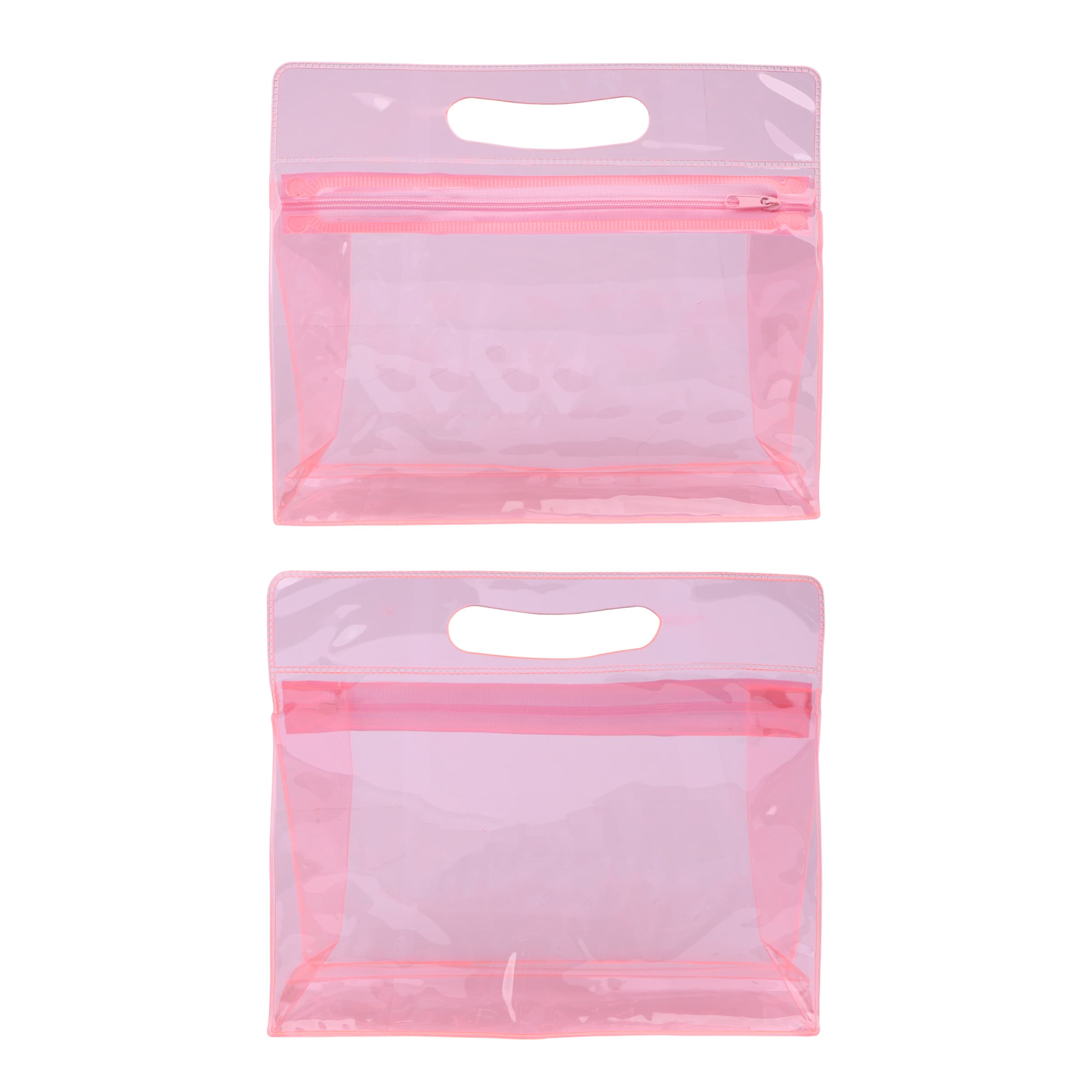 Custom Clear PVC Zipper Makeup Bag W/ Handle