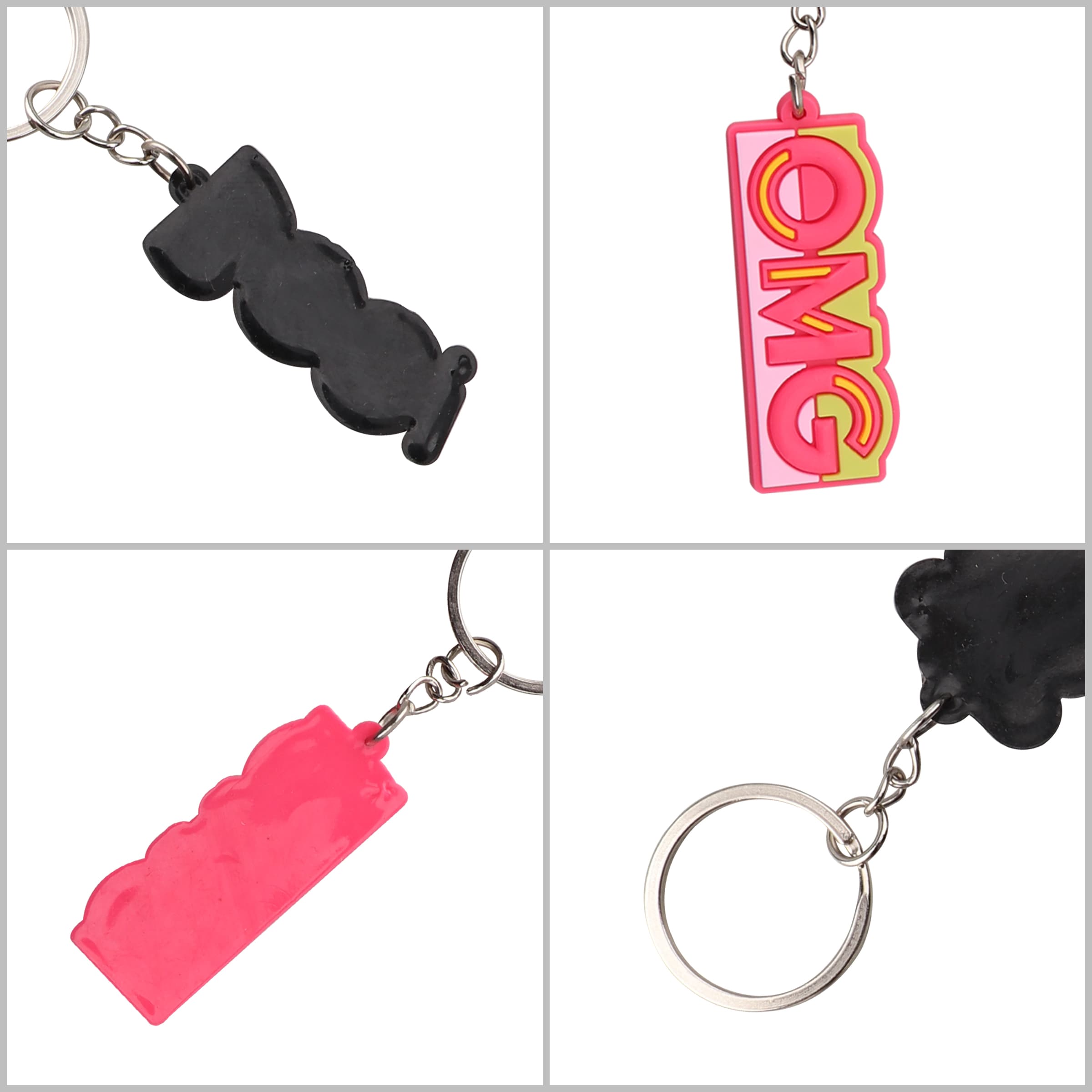 2"x1" Full Color Custom Shape Soft Pvc Keychain Fob Charms thumbnail 4