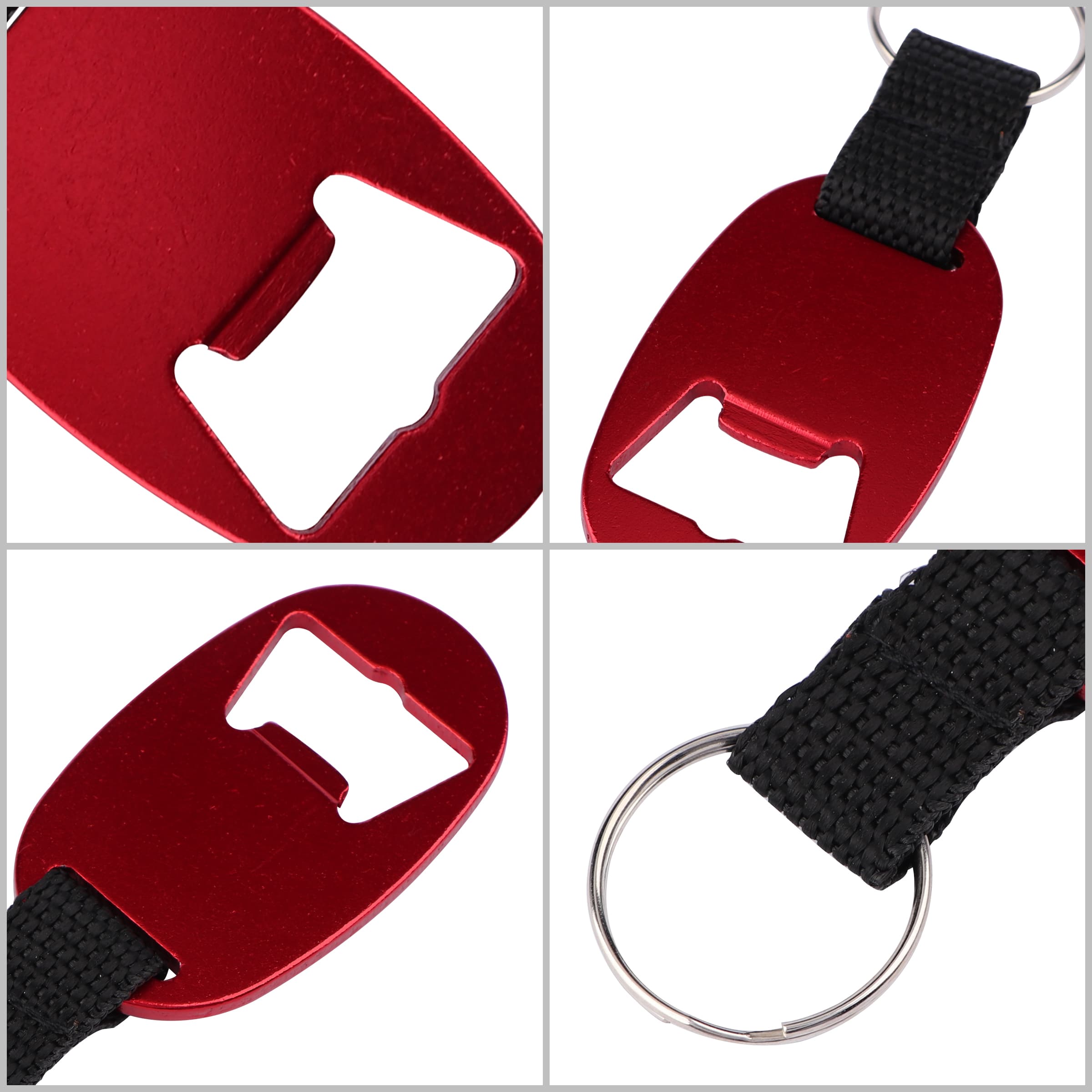 Custom Metal Oval Bottle Opener Keychain W/ Braided Strap thumbnail 2