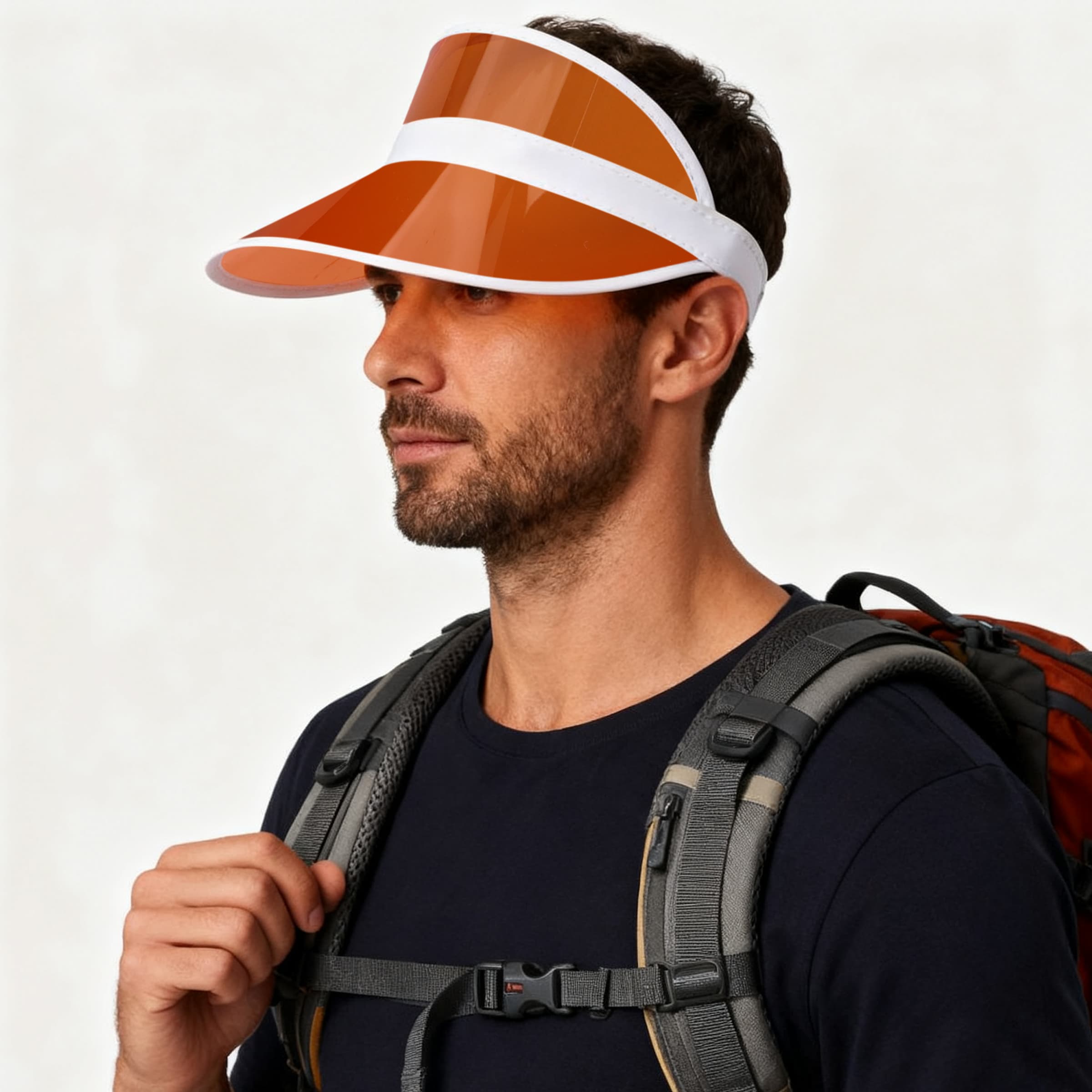 Custom Clear PVC Sun Visor Hats for Sports W/ Elastic Strap thumbnail 2