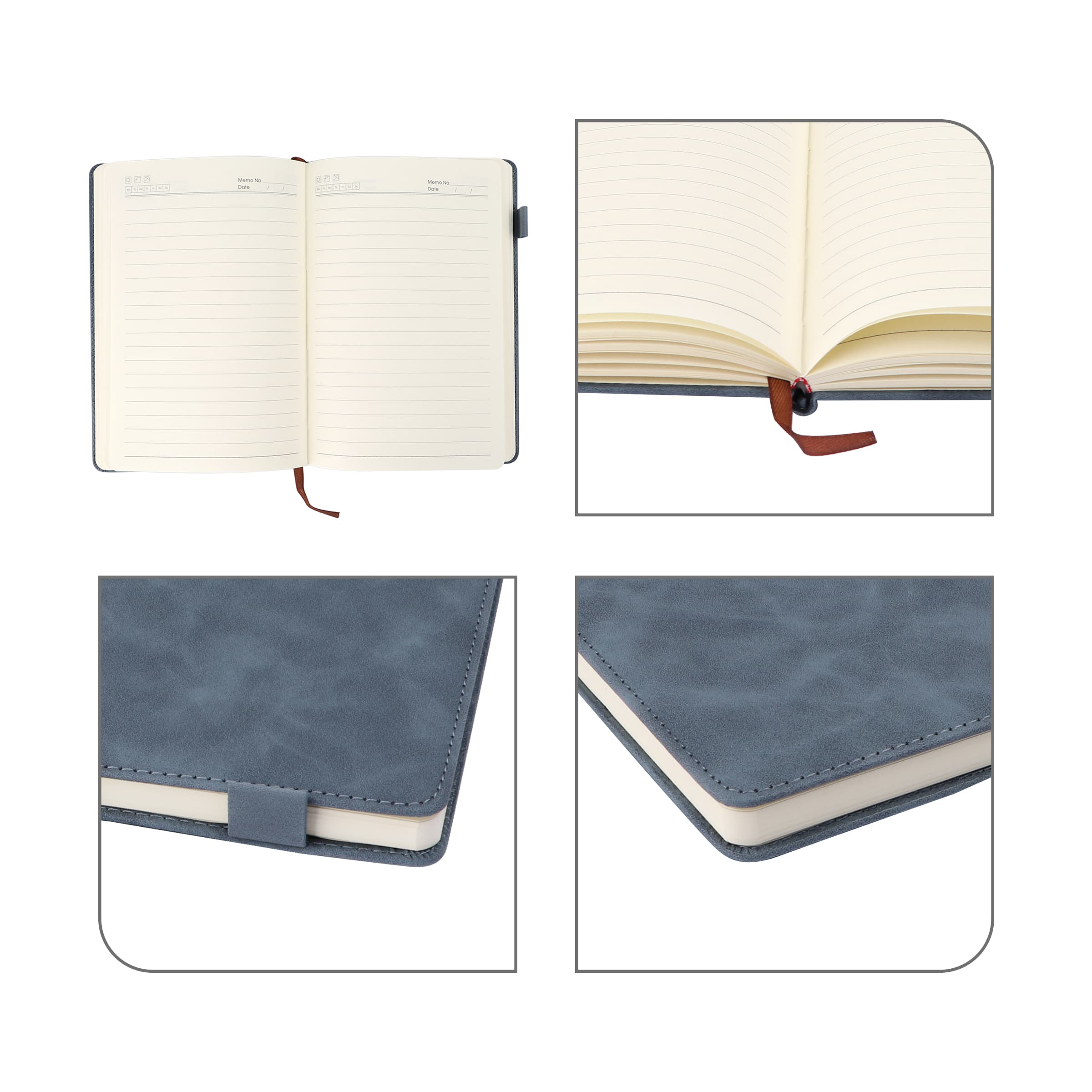 A5 PU Leather Journal Notebook w/ Pen Holder 200 Lined Pages thumbnail 3