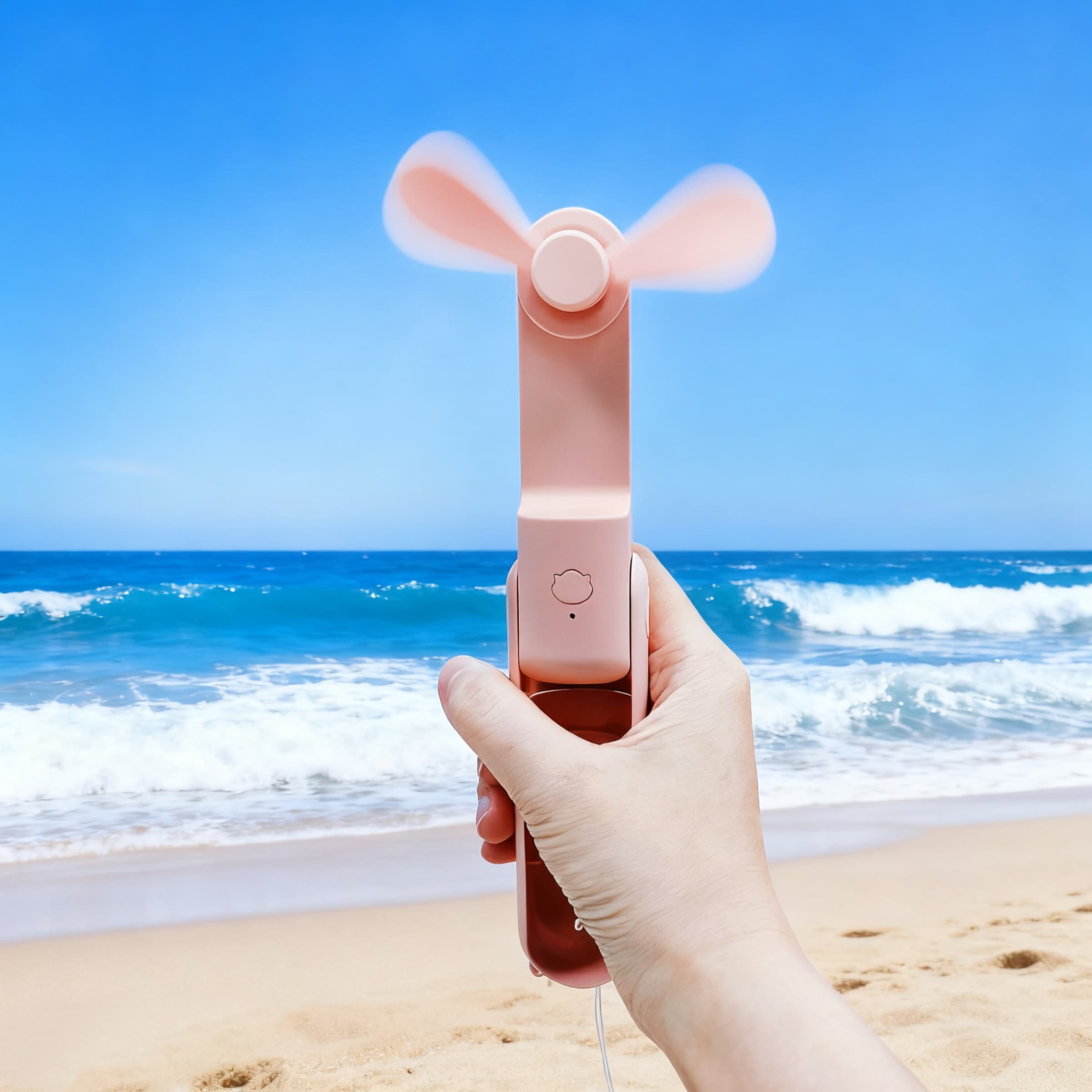 Personal USB Foldable Fan Mini Handheld Fan W/ Power Bank thumbnail 3