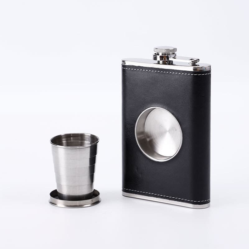 Travel Flask with Collapsible Shot glass