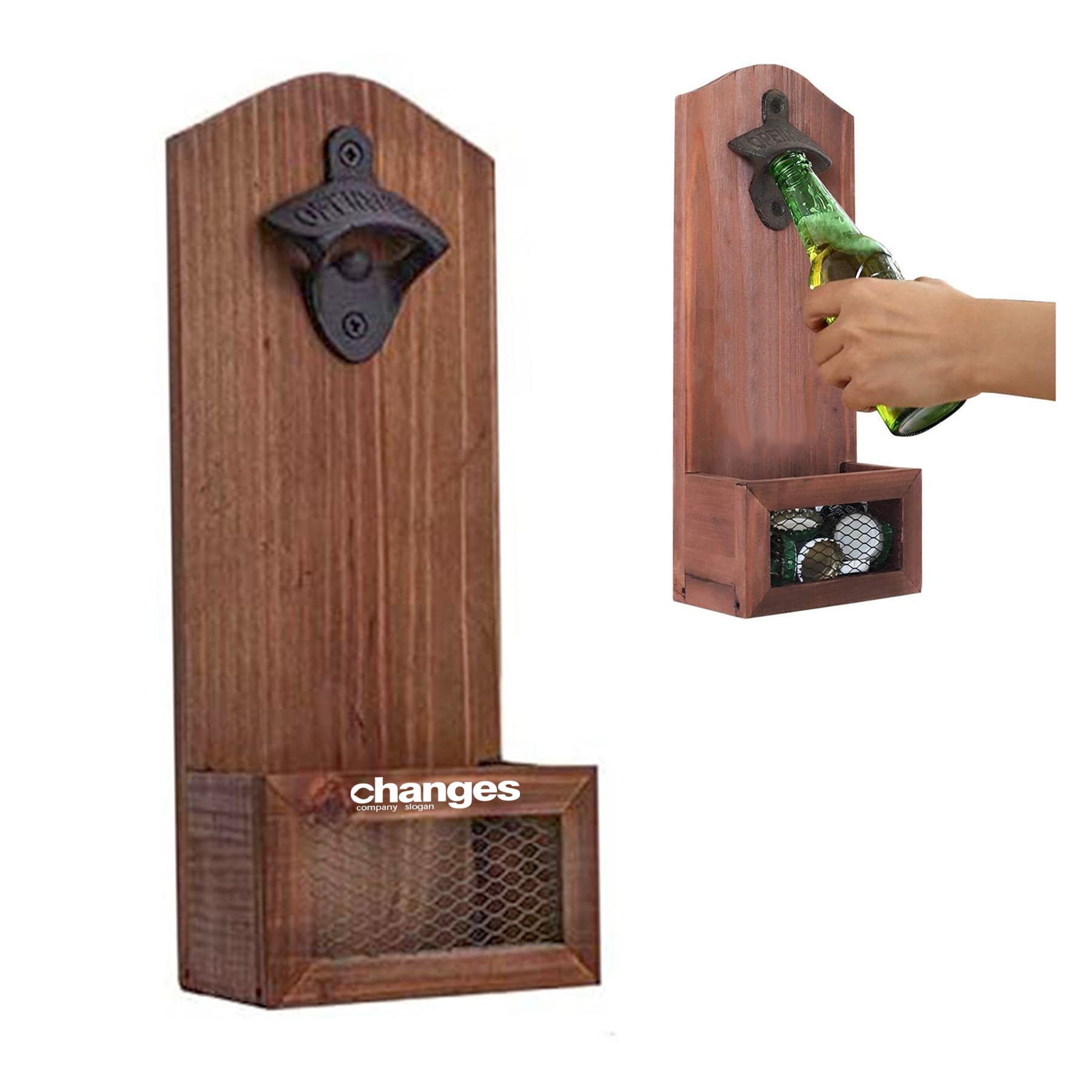 Wooden Wall Mounted Beer Opener