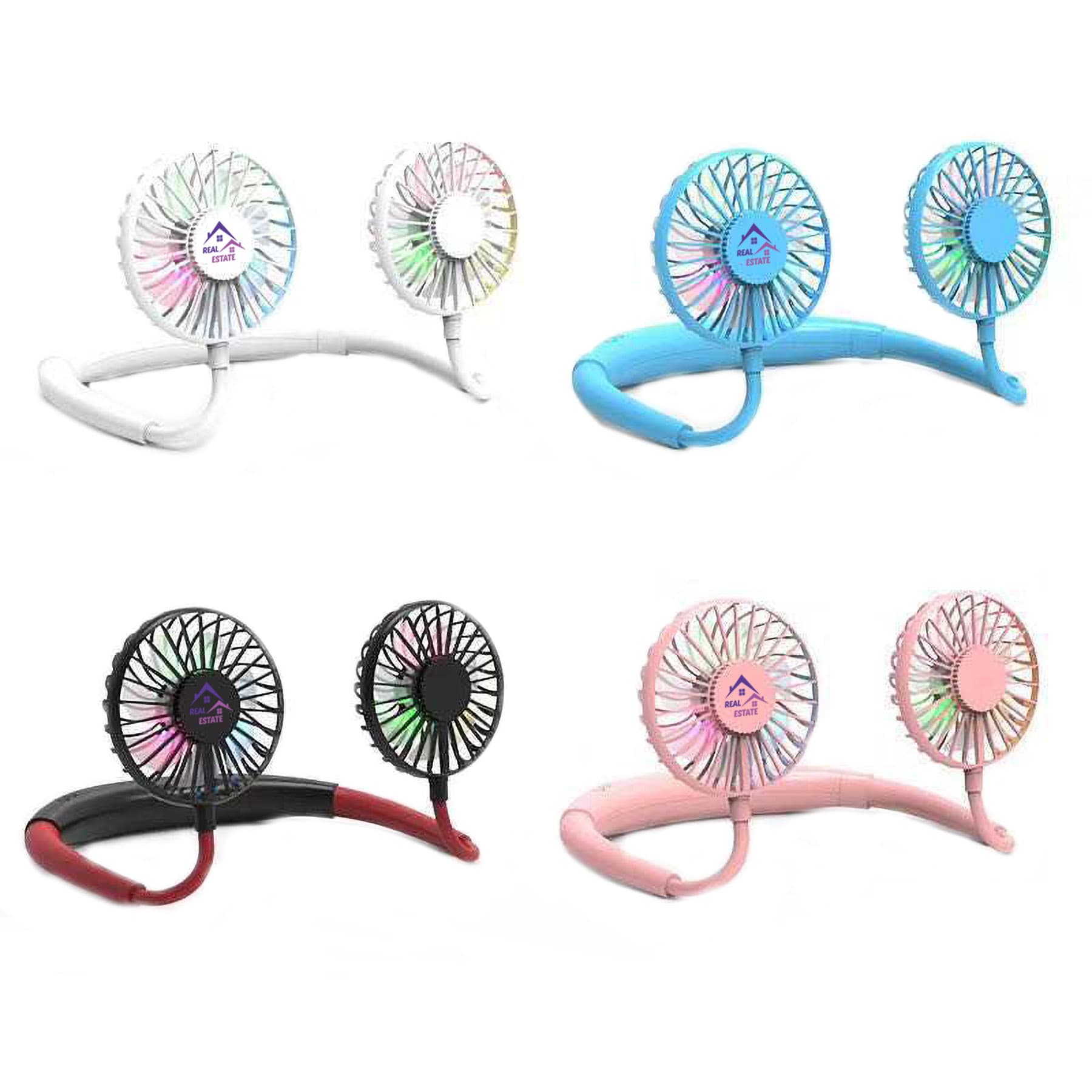 Neckband Mini Fan w/USB Rechargeable