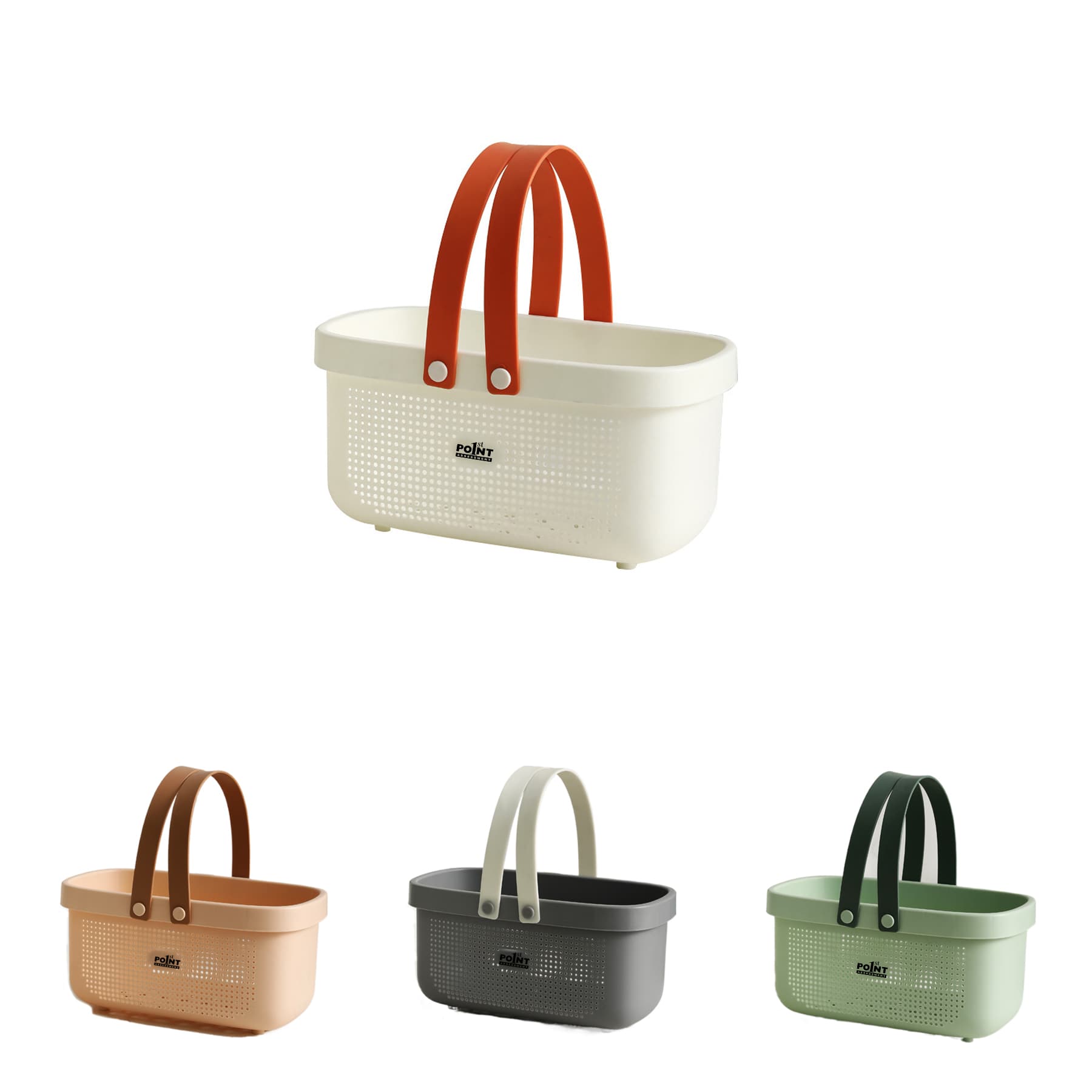 Portable Plastic Storage Basket with Handle
