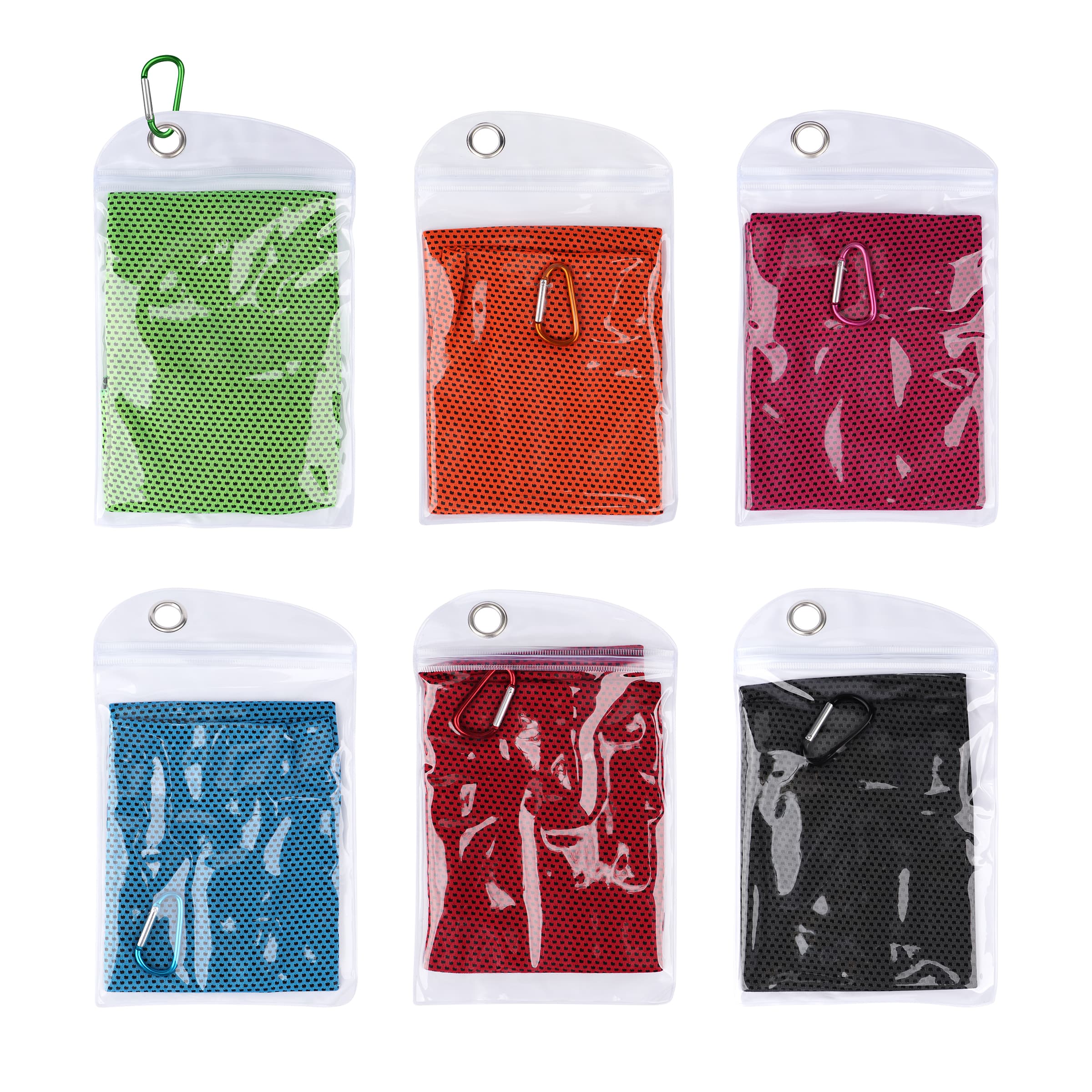 31.5" x 12" Polyester Sport Cooling Towel W/ Bag&Carabiner thumbnail 2