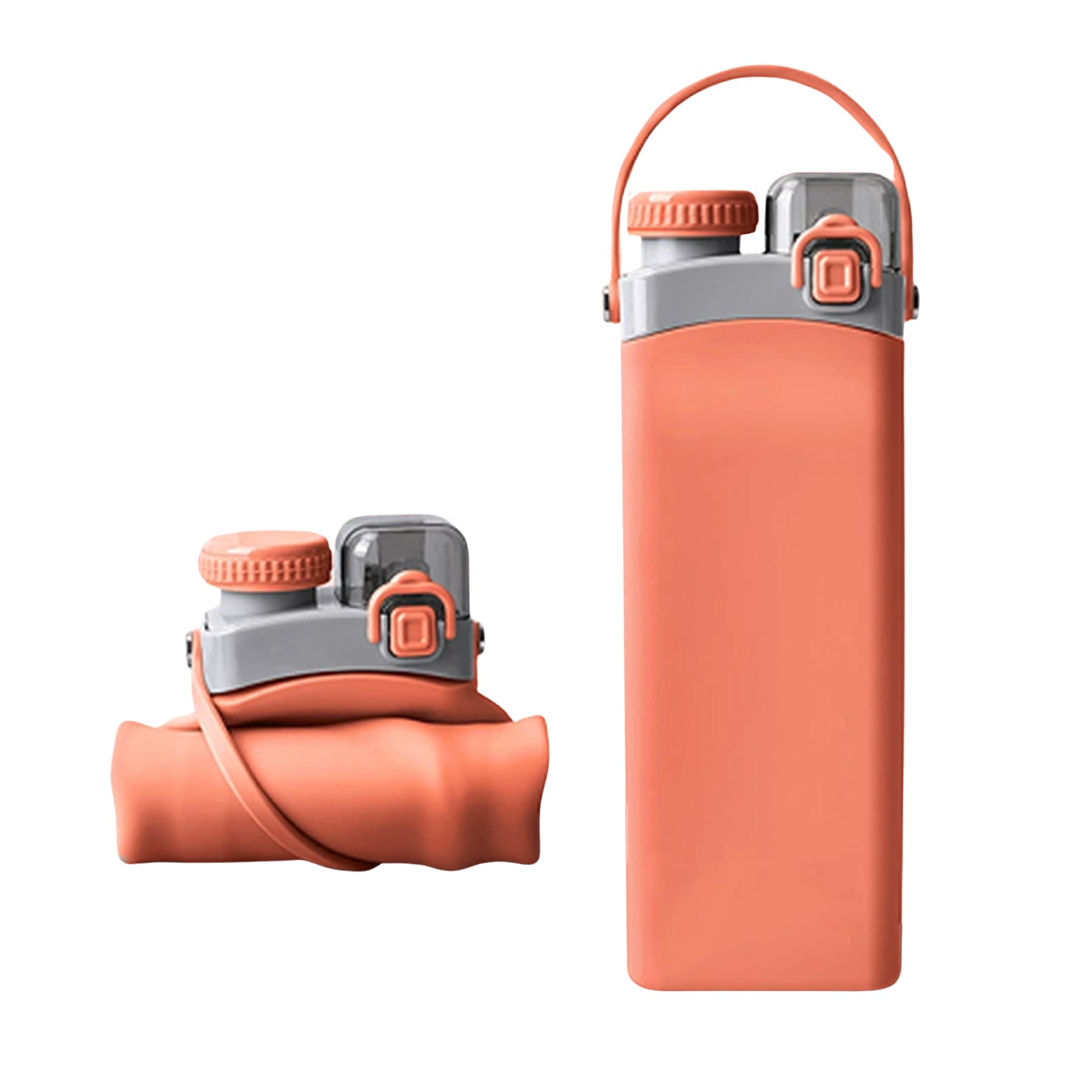 Dual-Lid Leakproof Foldable High-Temp Food-Grade Silicone Sports Bottle thumbnail 6